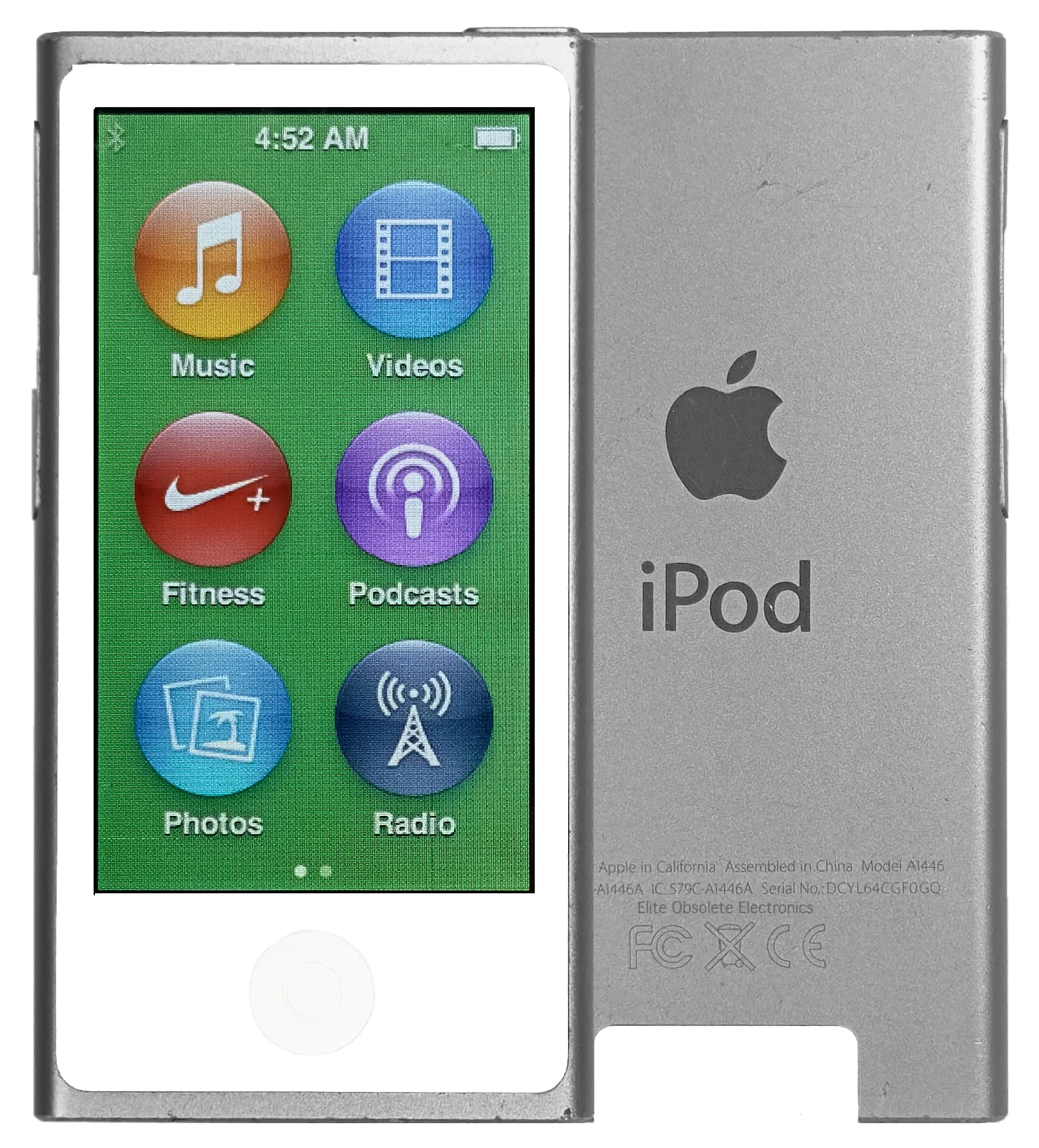 Refurbished Apple iPod Nano 7th Generation 16GB Space Gray & White ME971LL/A A1446 New Battery