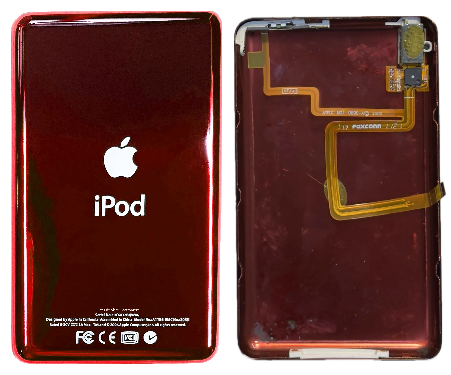 Thin Sangria Red Universal Backplate for Apple iPod Classic 6th 7th & iPod Video 5th 5.5 Enhanced A1136 A1238 - Image 3