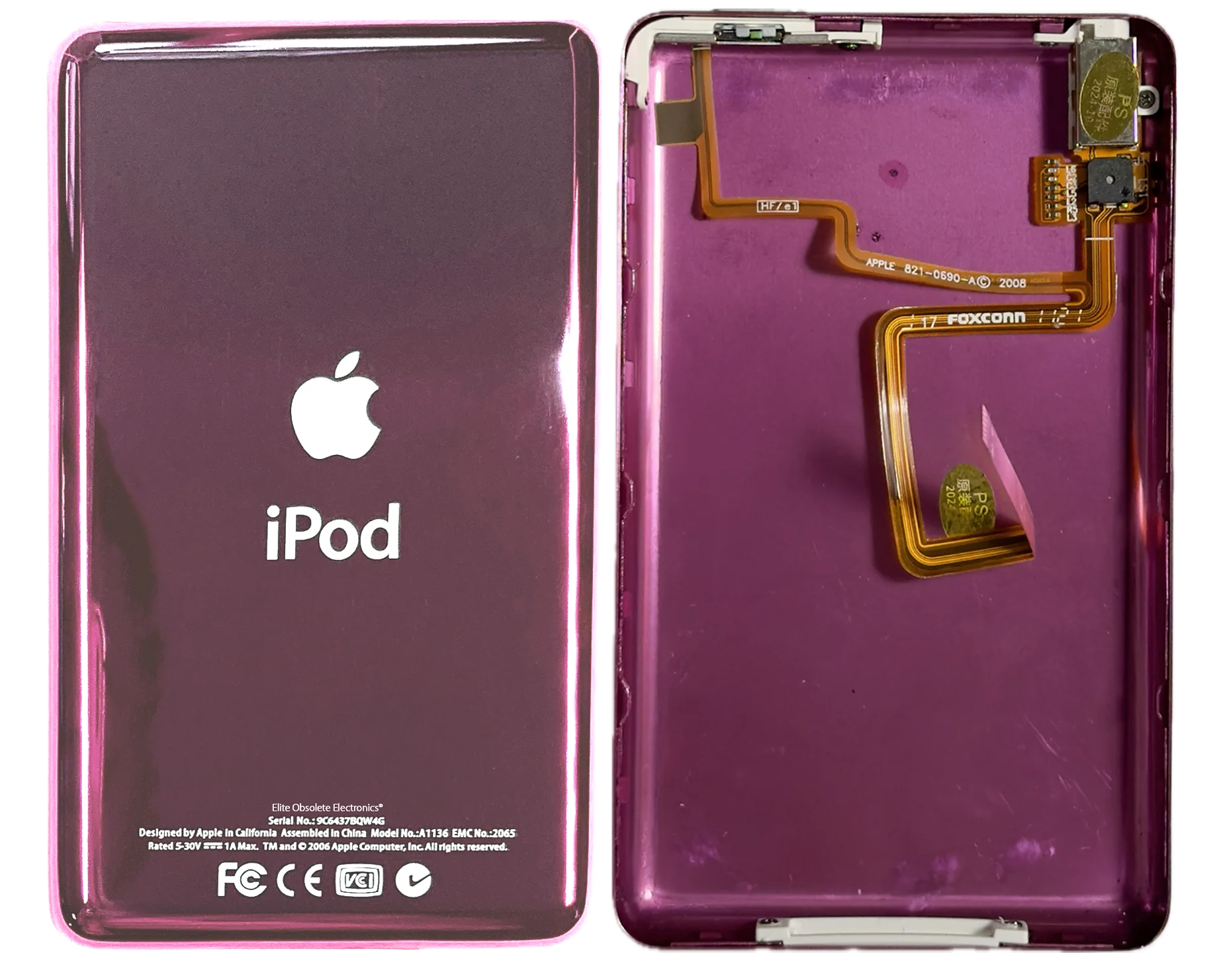 Thin Blush Pink Universal Backplate for Apple iPod Classic 6th 7th & iPod Video 5th 5.5 Enhanced - Image 3